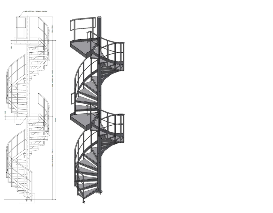 Spindeltreppe to the side