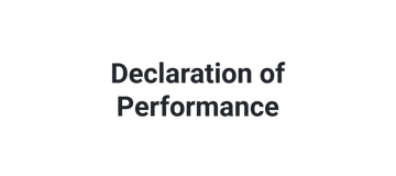 Declaration Of Performance