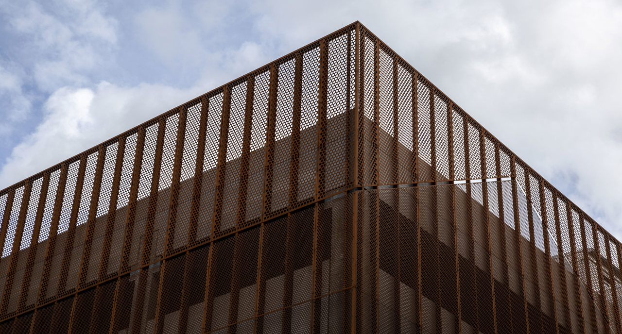 Media 18924 Papirfabrikken Parking Garage Perforated Sheets Corten Steel Facade 6234