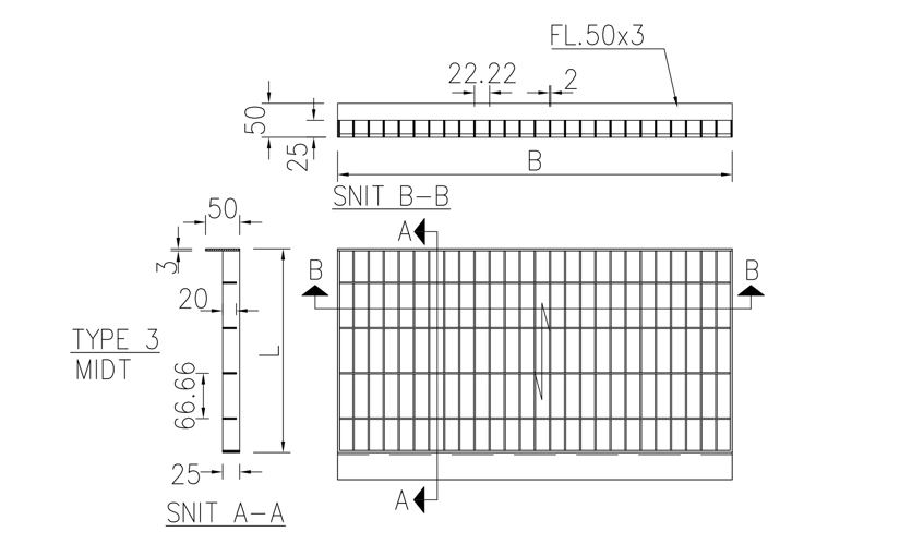 Light Well Grating 3 135011C